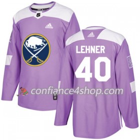 Adidas Maillot de Hockey Buffalo Sabres Robin Lehner 40 2017-2018 Violet Fights Cancer Practice Authentic - Homme